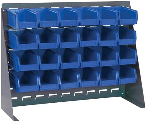 Quantum Storage Systems QBR-2721-220-24BL Ultra Bin Complete Bench Rack Package with 24 Ultra Bins, 27" x 8" x 21" , Blue by QuantumStorageSystems