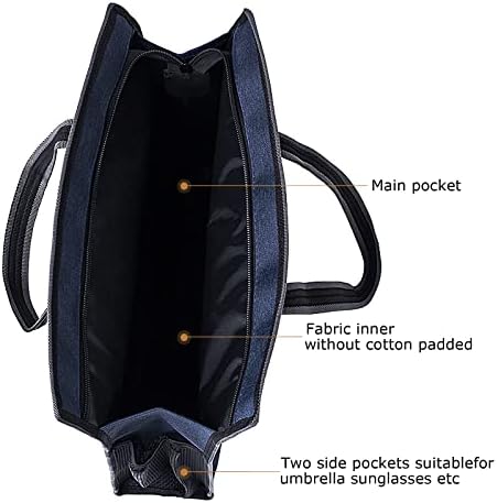 Oxford Zippered Document Bag with Handle File Tote Bag Pouch for Carrying Paper Files Books Filing Folder 1 Pack (Blue) - Image 7