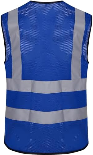 Reflective Safety Vest for Men Women 6 Pockets High Visibility Construction - Image 5