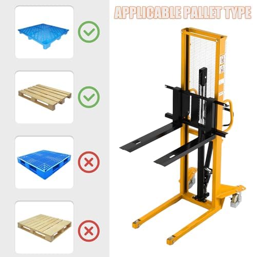 APOLLOLIFT 2 PC Manual Pallet Stacker 1100lbs Capacity 63" Lift Height - Image 5