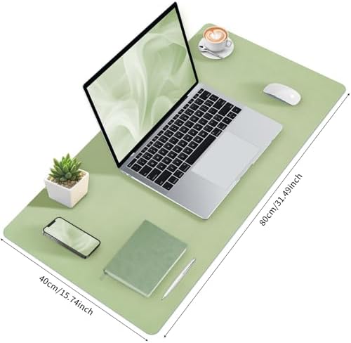 Bloss Green Desk Mat, Desk Matt for Desktop, Large Leather Desk Pad, Desk Pad Mat Waterproof, Computer Mat for Office Work/Home/Decor (31.5 x 15.7 Inches) - Image 6