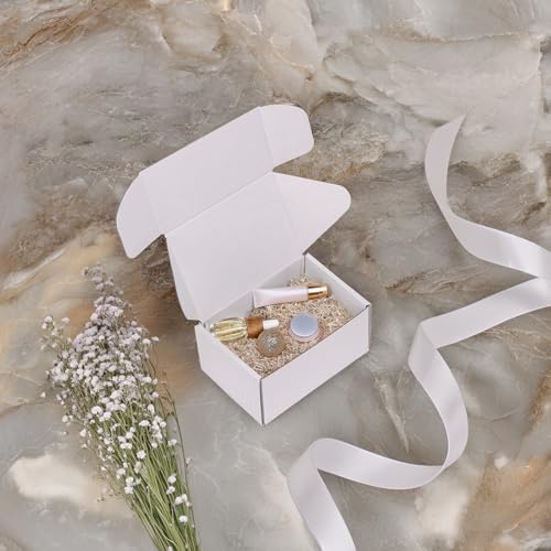 RLAVBL 6x4x3 Shipping Boxes Set of 50, White Corrugated Cardboard Box for Packing, Mailing, Business - Image 4