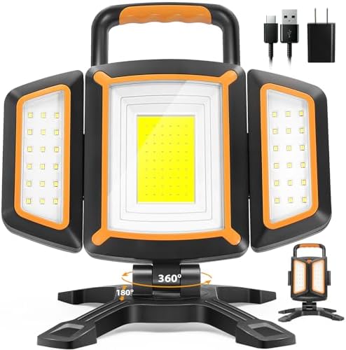 TRESDA 3000LM Rechargeable Work Light, Magnetic LED, Foldable & Portable by Tresda