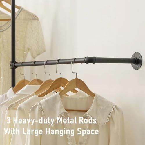 Industrial Pipe Clothing Rack, Wall Clothes Rack, Hanging Rod, Garment Rack - Image 5