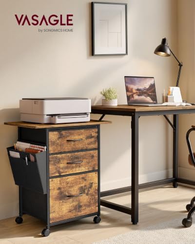 VASAGLE 3-Drawer File Cabinet, Mobile Printer Stand with Storage - Image 2