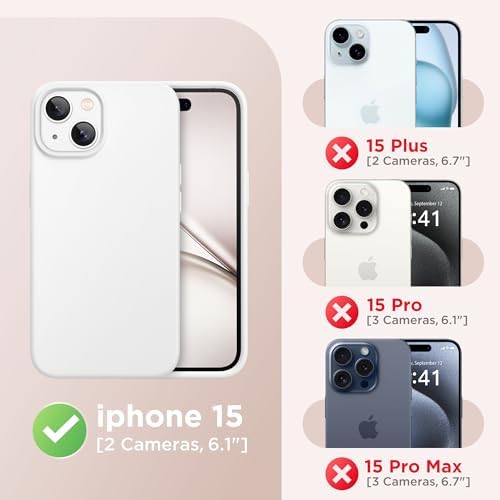 GolbinBox Magnetic for iPhone 15 Case, Silicone Cover, White - Image 2