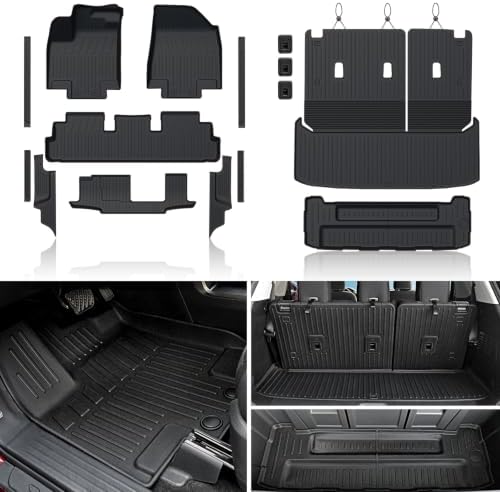 Floor Mats for Nissan Pathfinder 2022-2026 7/8 Seats w/Cargo Mat by JOULARISE