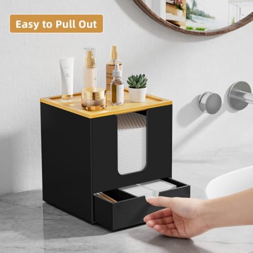 VITVITI Acrylic Disposable Face Towel Holder, Clean Container Box, Black - Image 4