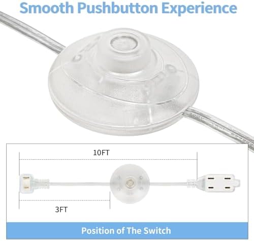 10 FT Clear Extension Cord with Foot Switch, 3 Outlets, 2 Pack - Image 6