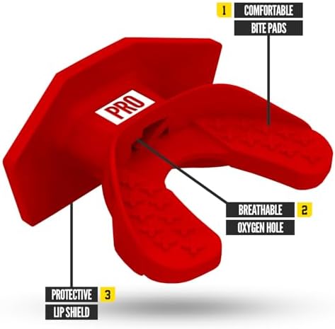 Nxtrnd One Pro Football Mouth Guard, Interchangeable Strap, Fits Adult & Youth (Red) - Image 2