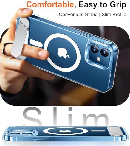 Temdan Magnetic Compatible with iPhone 12 Case & iPhone 12 Pro Case, [Built-in Invisible Kickstand][Compatible with MagSafe] [Military Grade Shockproof] Slim Thin Phone Case 6.1" - Image 6
