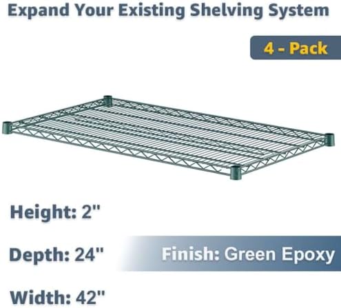 24" x 42" 4 Pack Value Pack NSF Wire Shelf Replacement for Business, Retail, and Storage Use - Image 2