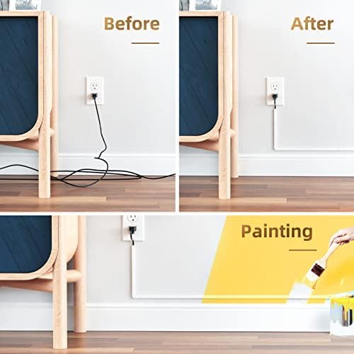 Delamu Cord Hider, Cord Covers for Wires on Wall, One-Cord Cable Hider, Self-Adhesive Wire Hiders Wire Covers for TV Cords on Wall, Easy Mount Cable Cover Management Kit, 6X W0.59 H0.4in, White - Image 3