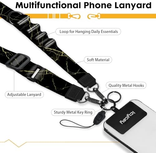 Icycay Phone Lanyard Crossbody Strap Neck Adjustable Teacher Women Marble - Image 3