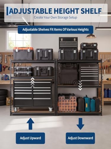 OUTLANE 3 Tier Garage Shelving Heavy Duty,1350 LBS Adjustable Rack Shelf - Image 7