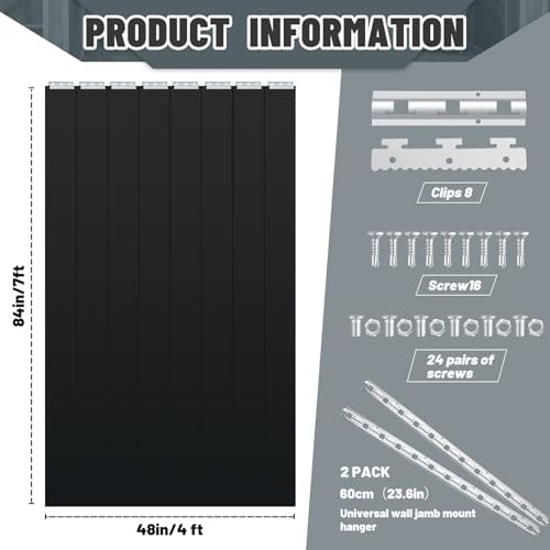 Juexica 48 X 84 Inch Black Freezer Door Curtain Plastic Strips - Image 2
