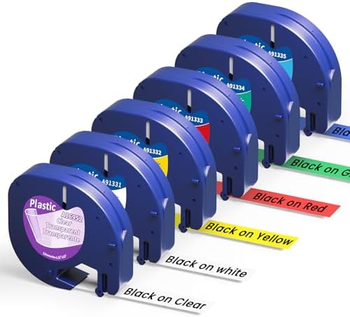 6X Colored Label Tape Replace for Dymo Letratag Refills Plastic 12mm by AONOMI