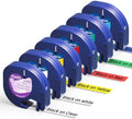 6X Colored Label Tape Replace for Dymo Letratag Refills Plastic 12mm by AONOMI