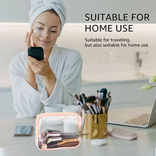 3Pcs Crystal Clear PVC Travel Toiletry Bag Kit for Women Men, Cosmetic Bags - Image 3