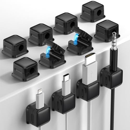 12 Pack Cord Organizer, Magnetic Cable Clips, Under Desk Management, Black by Costop