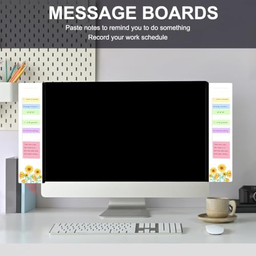 Office Desk Accessories 2pcs Multifunction Computer Monitor Memo Board - Transparent Computer Side Panel Memo Creative Monitor Side Panel Suitable for Office Home Desktop (Monitor Memo Board 7#) - Image 6