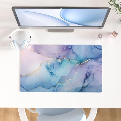 QIYI PU Leather Large Mouse Pad, Waterproof Desk Mat, 23.6" x 13.8", Fluid by QIYI
