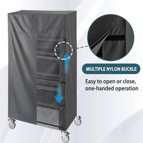 Shelving Cover for Storage Shelf & Wire Rack, Fits 36"x18"x62" - Image 5