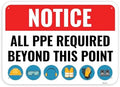 1PC PPE Safety Sign, 14 x 10 Inches - Aluminum - Construction Area Signs For Workplace Site - Personal Protective Equipment by Venicor