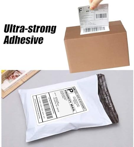 Immuson 4000 Fanfold 4 x 6 Direct Thermal Shipping Labels with Perforations, Permanent Adhesive, White Mailing Labels for Thermal Printer… (4000 Labels) - Image 4