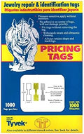 1000 Pieces Jewelry Repair, Price and Indentification Tags/Tyvek Self Adhesive Rectangle/Dumbbell/Barbell Jewelry Price Tags (Rectangle - 44 x 12mm, Silver) by N%27ice+Packaging