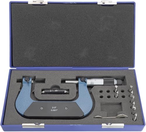 CME 11 pc Thread Micrometer Set, 2" to 3" Range, Includes Interchangeable Anvils for Multiple Thread Pitches by CMETools