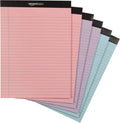Amazon Basics Wide Ruled Lined Writing Note Pads with Sturdy Back, Multicolor, 300 Sheets, Perforated, 8.5x11.75 Wide Ruled (Pack of 72) by AmazonBasics