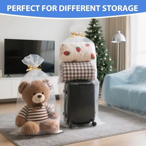 Large Clear Plastic Storage Bags, 35" x 47 Food-Grade Clear Plastic Flat Open Poly Bags for Blanket, Pillows, Seasonal Clothing, Comforter and Basement Storage (2 Mil/10 Count) - Image 7