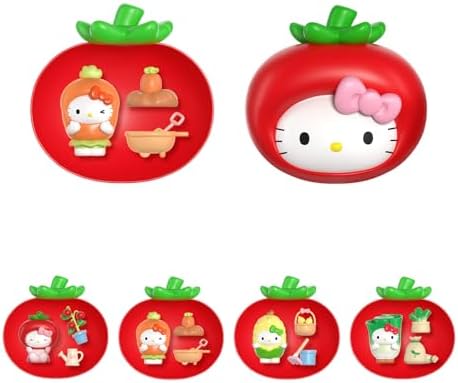 Sanrio Blind Box Hello Kitty Mini Figures Storage Box Joyful Farm Series Bean Mystery for Car Accessories Decorations Home Decor Birthday Gifts, Three Pieces in One Box, Random One Figure by MINILIKE