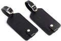 Premium Vegetable-Tanned Natural Leather Luggage Tag – Durable, Stylish Travel ID Labels for Suitcases, Bags, and Backpacks (Black) by Unknown