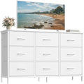 SONGMICS Dresser with 9 Fabric Drawers, TV Stand for TVs Up to 55 Inches by SONGMICSbySONGMICSHOME