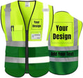 High Visibility Safety Vest with Reflective Strips Customize Logo Hi Vis Team Work Uniform Vest (2XL, Yellow green) by YOWESHOP