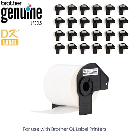 Brother Genuine DK-123424PK Die-Cut Name Badge Paper Labels, 2.3" x 3.4" (60 mm x 86 mm) Adhesive White Paper Labels, 260 Labels per Roll, 24 Rolls per Box - Image 2