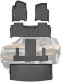 Floor Mats & Trunk Mat for Chevrolet Tahoe 2021-2024 2026-2nd Row Bucket Seat(7 Seats Version) &GMC Yukon（Not Fit XL,TPE All Weather Protection Car Floor Liners for Chevy Tahoe by SANBAN-AXE