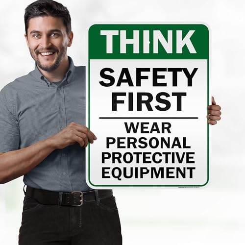 Think Safety First Wear Personal Protective Equipment Sign, 18"x24" 0.80 - Image 2