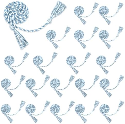Graduation Cords 20pcs Cords for Graduation 2026 Sky Blue and White Honors Cords for Graduation Ropes Graduation Accessories 67" Long Braided Cords for 2026 Graduation Bachelor Gown by FFNMU