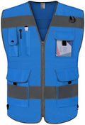 TCCFCCT Mesh High Visibility Vest 9 Pockets Safety Vest for Men, Blue XL by TCCFCCTPROFESSIONALSAFETYSOLUTIONS