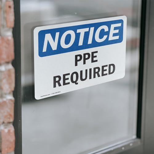 (2 Pack) PPE Required OSHA Notice Sign 5 Inch X 3.5 Inch Vinyl Label Decal Sticker Weather Resistant, UV Protected for Workplace, Business, and Construction Site, Made in the USA - Image 4
