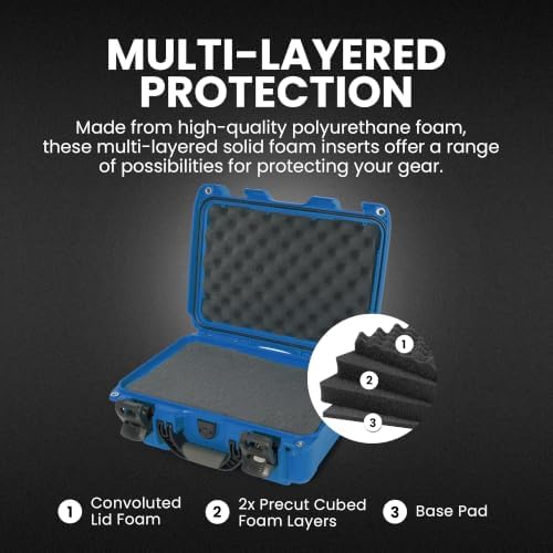 NANUK 915 Hard Case with Cubed Foam – Compact Waterproof Travel Camera Hard Case with Padded Dividers, 13.8” x 9.3” x 6.2” – Dustproof and Impact Resistant, Airline Carry-On Approved – Blue - Image 3