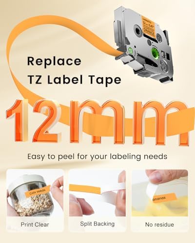 Orange Label Tape Replacement for Brother P-Touch Label Maker Tape TZe-B31 - Image 3