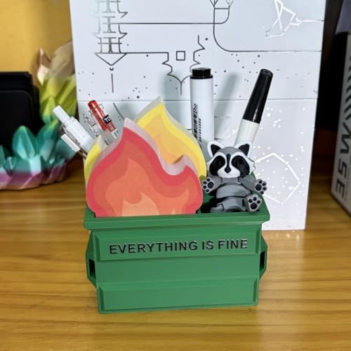 Funny Garbage Can Fire Pen Holder 300 Sticky Notes -Gag Gifts for Coworkers - Image 3