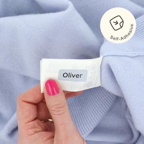 TeddyLabels - Clothing Labels for Nursing Home (120) – Self-Adhesive Name Tags for Clothes and Personal Items. Personalized Labels for Daycare, Nursing Homes, and Laundry Use - Light Grey - Image 2