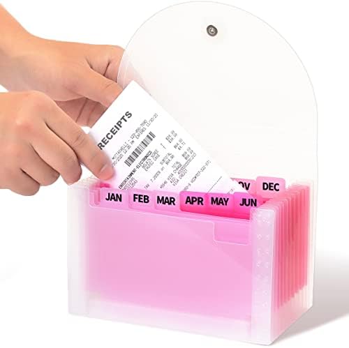 H4D Coupon Receipt Holder, 13 Pocket Accordion File Organizer, 7x4.5 Inches, Pink by H4D