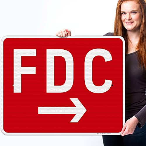 FDC Right Arrow Sign, Red Background, - Image 2