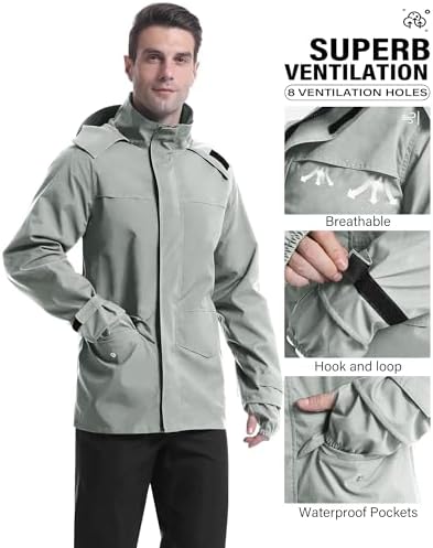 iCreek Rain Suit Waterproof Breathable Lightweight 2-Piece Rain Gear Unisex - Image 2